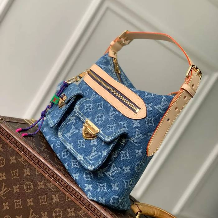 LOUIS VUITTON M27329 デニム 配色 デニム ショルダーバッグ レディースショルダー 30x22x13cm サイズ:30x22x13cm
