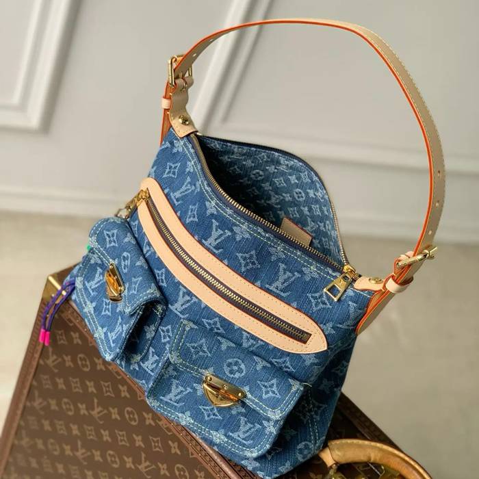 LOUIS VUITTON M27329 デニム 配色 デニム ショルダーバッグ レディースショルダー 30x22x13cm サイズ:30x22x13cm