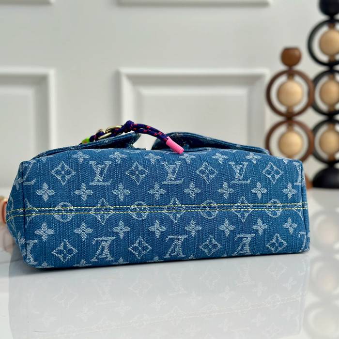 LOUIS VUITTON M27329 デニム 配色 ブルー ショルダーバッグ レディースショルダーチェーン サイズ:30.0x22.0x13.0cm
