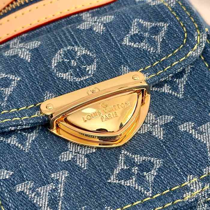 LOUIS VUITTON M27329 デニム 配色 ブルー ショルダーバッグ レディースショルダーチェーン サイズ:30.0x22.0x13.0cm