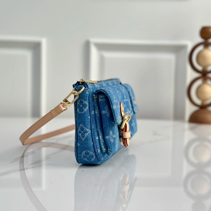 LOUIS VUITTON M27602 牛皮 ブルー 斜め掛けバッグ レディース斜め掛け脇下 23.5x14cm サイズ:23.5x14cm