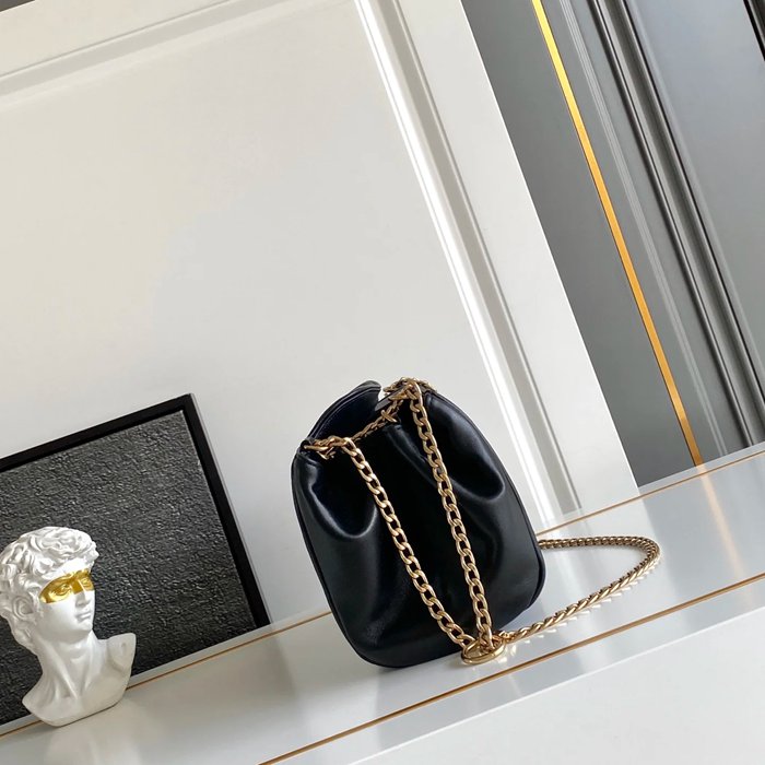 PRADA 1BD395 ラムレザー、レザー 斜め掛けバッグ、ショルダーバッグ、ハンドバッグ、チェーンバッグ、ハンドバッグ チェーン、ミニ 24x13x13cm サイズ:24x13x13cm