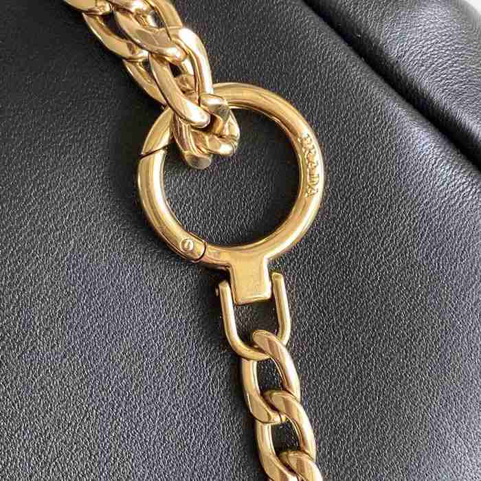 PRADA 1BD395 ラムレザー、レザー 斜め掛けバッグ、ショルダーバッグ、ハンドバッグ、チェーンバッグ、ハンドバッグ チェーン、ミニ 24x13x13cm サイズ:24x13x13cm