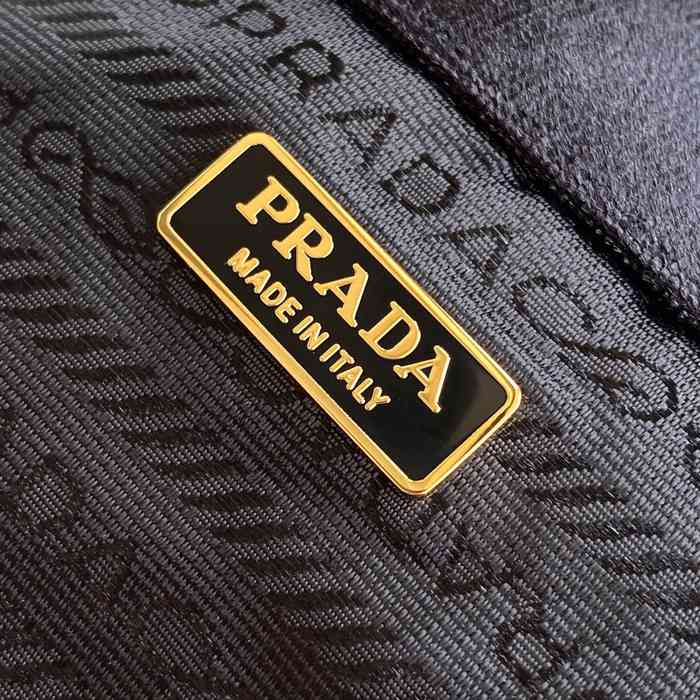 PRADA 1BE088 ナイロン、レザー ゴールド、プリント ショルダーバッグ、ハンドバッグ、チェーンバッグ、バケツバッグ ナイロン、チェーン 19x15cm サイズ:19x15cm