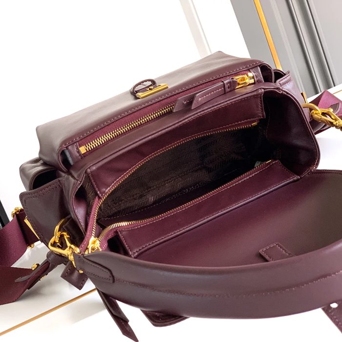 PRADA 1BD394 ラムレザー、レザー ゴールド 斜め掛けバッグ、ショルダーバッグ、ハンドバッグ クラシック 30x14x10cm サイズ:30x14x10cm