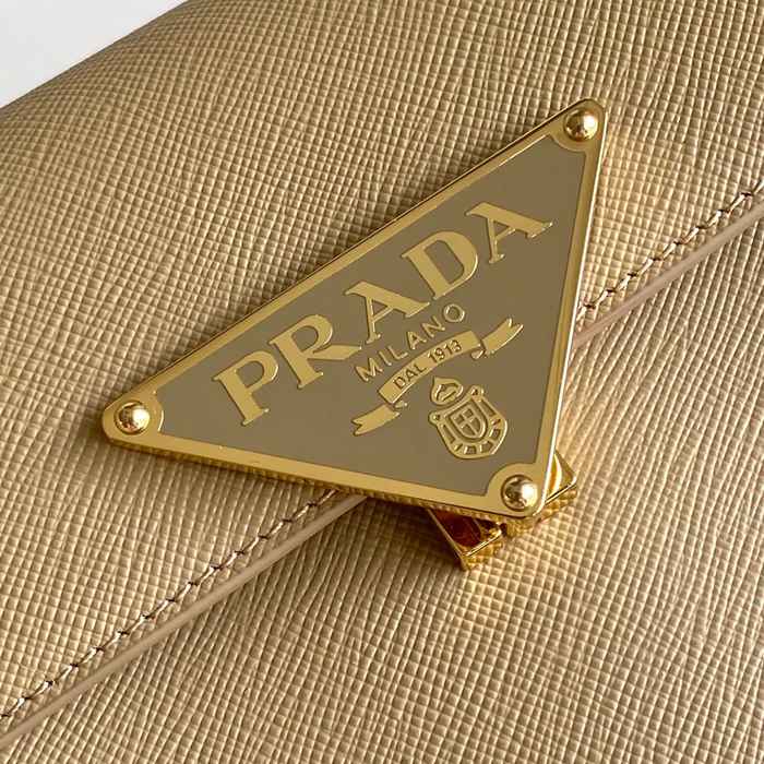 PRADA 1BD386 カーフスキン、ラムレザー ゴールド 斜め掛けバッグ、ショルダーバッグ、ハンドバッグ クラシック、ミニ 24x18x11cm サイズ:24x18x11cm