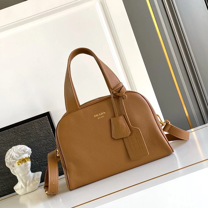 PRADA 1BB149 レザー ゴールド 斜め掛けバッグ、ショルダーバッグ、ハンドバッグ、ハンドバッグ クラシック 28x20x13cm サイズ:28x20x13cm