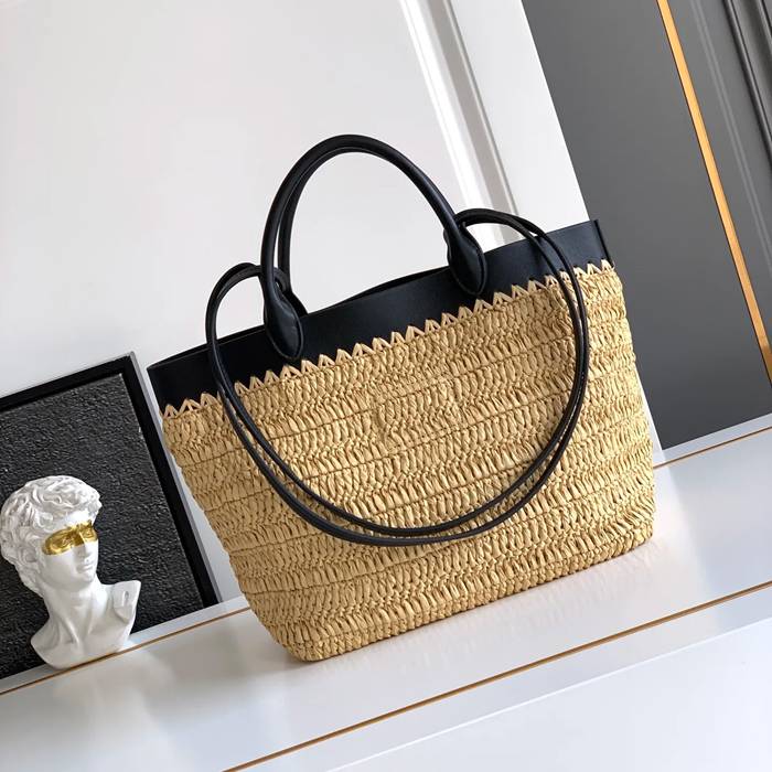 PRADA 1BG500 カーフスキン、編み プリント ショルダーバッグ、ハンドバッグ、トートバッグ 編み、トート、クラシック 26x25x15cm サイズ:26x25x15cm