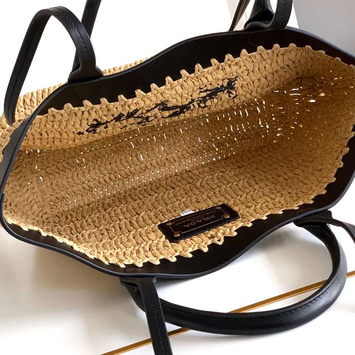 PRADA 1BG500 カーフスキン、編み プリント ショルダーバッグ、ハンドバッグ、トートバッグ 編み、トート、クラシック 26x25x15cm サイズ:26x25x15cm