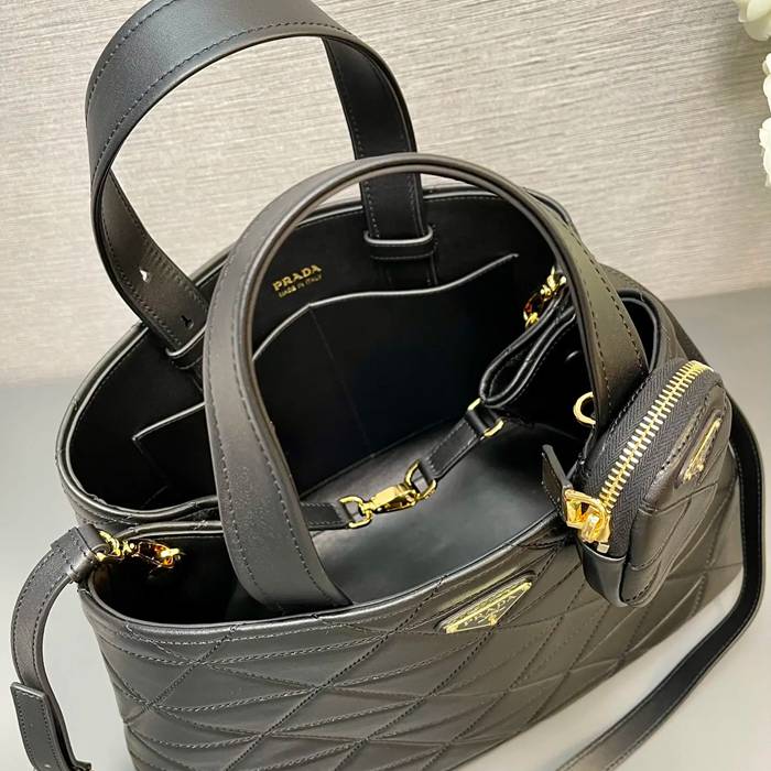 PRADA 1BG547 カーフスキン、ラムレザー プリント ショルダーバッグ、トートバッグ、ハンドバッグ トート、大 38x25x18cm サイズ:38x25x18cm
