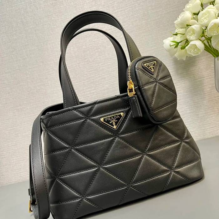 PRADA 1BG548 カーフスキン、ラムレザー プリント 斜め掛けバッグ、ショルダーバッグ、トートバッグ、ハンドバッグ トート、ミニ 26x17x14cm サイズ:26x17x14cm