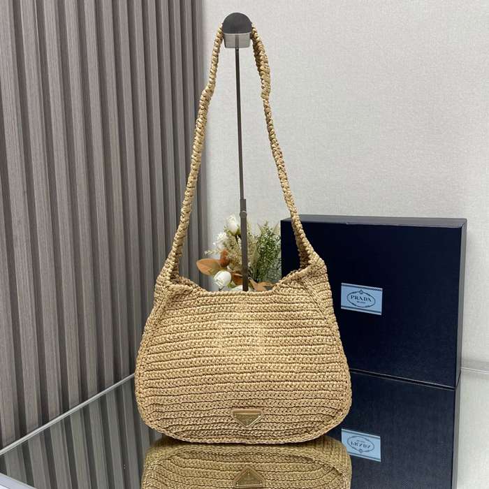 PRADA 1BC186 編み 斜め掛けバッグ 編み 33x22cm サイズ:33x22cm