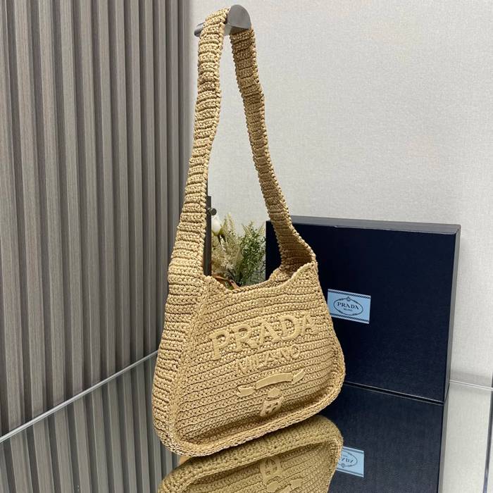PRADA 1BC186 編み 斜め掛けバッグ 編み 33x22cm サイズ:33x22cm