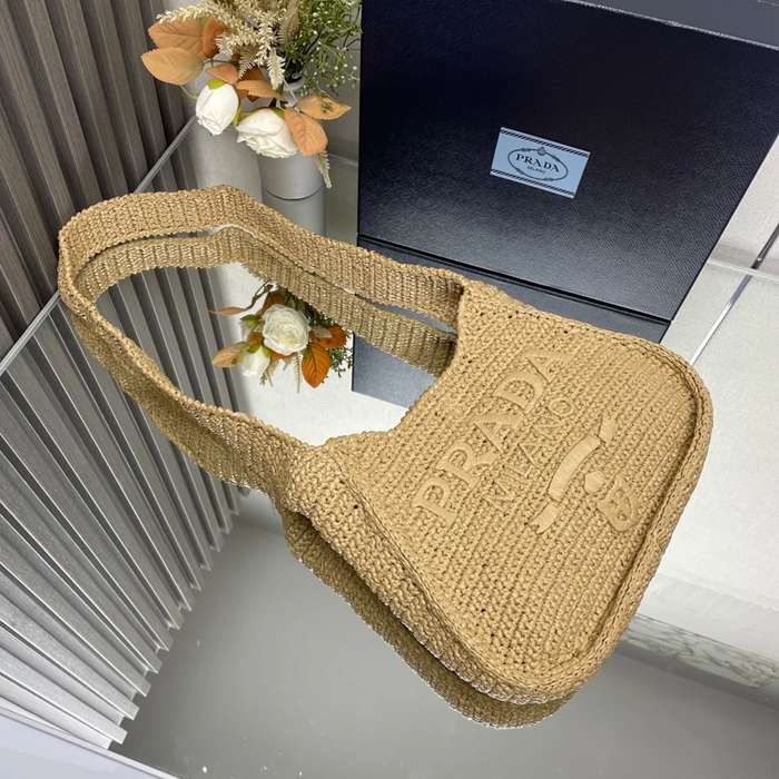 PRADA 1BC186 編み 斜め掛けバッグ 編み 33x22cm サイズ:33x22cm