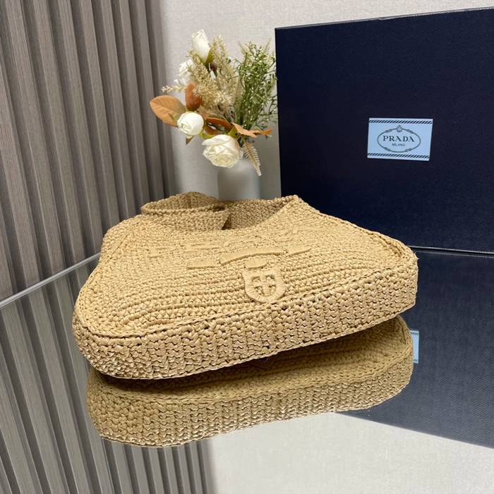 PRADA 1BC186 編み 斜め掛けバッグ 編み 33x22cm サイズ:33x22cm