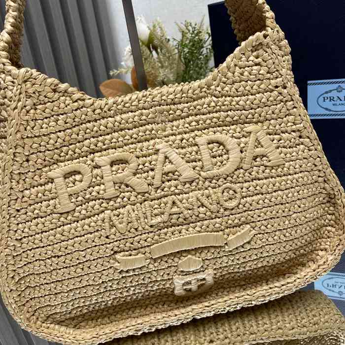 PRADA 1BC186 編み 斜め掛けバッグ 編み 33x22cm サイズ:33x22cm