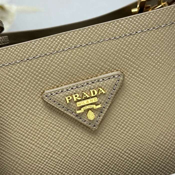 PRADA 1BA217 レザー ゴールド、プリント 斜め掛けバッグ、ショルダーバッグ、バケツバッグ クラシック、ミニ 18x17x10cm サイズ:18x17x10cm