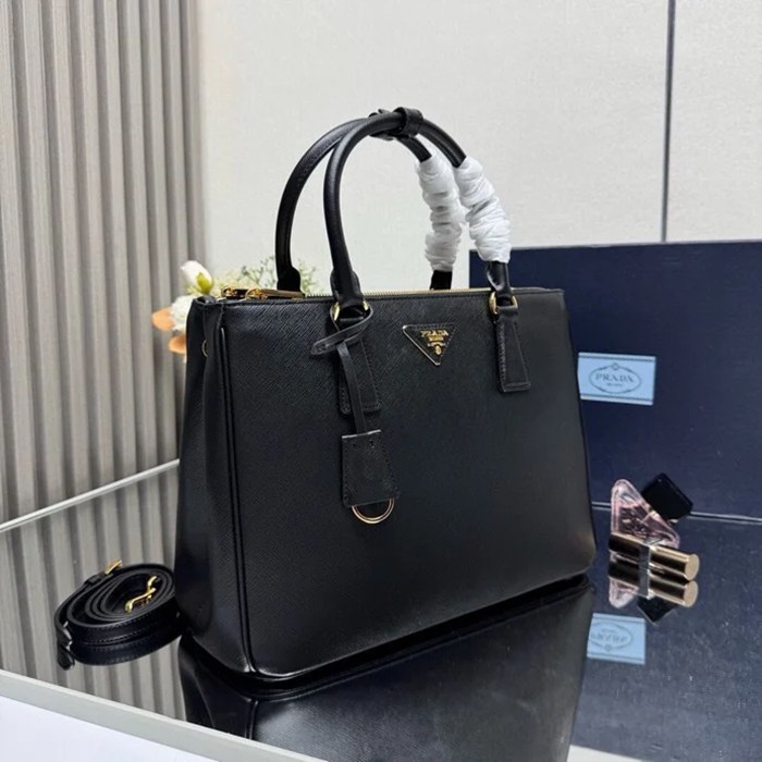 PRADA 1BA274 レザー ゴールド 斜め掛けバッグ、ショルダーバッグ ガレリア、クラシック、大 32x24x14cm サイズ:32x24x14cm