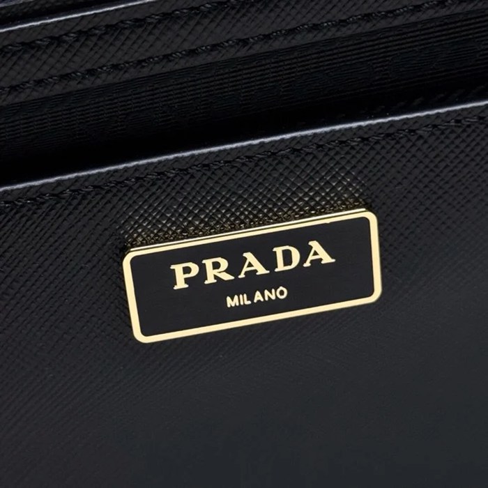 PRADA 1BA274 レザー ゴールド 斜め掛けバッグ、ショルダーバッグ ガレリア、クラシック、大 32x24x14cm サイズ:32x24x14cm