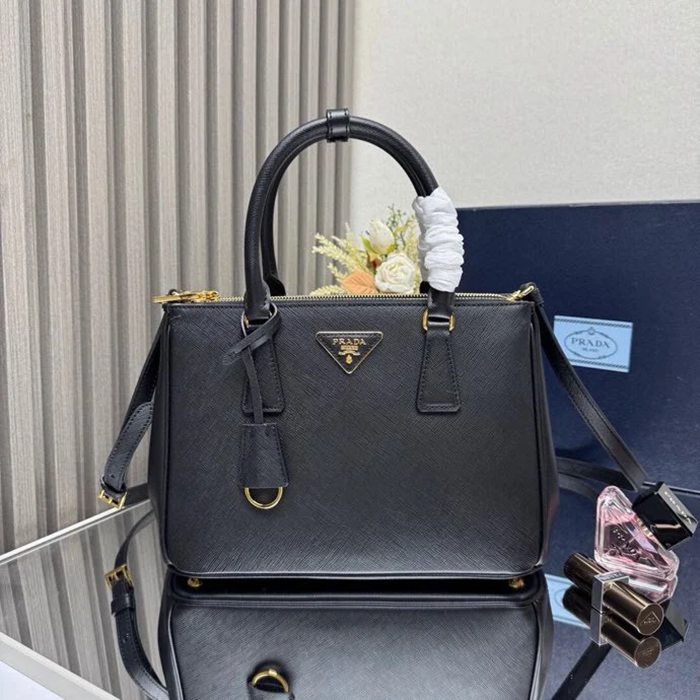 PRADA 1BA863 レザー ゴールド 斜め掛けバッグ、ショルダーバッグ ガレリア、クラシック 28x20x12cm サイズ:28x20x12cm