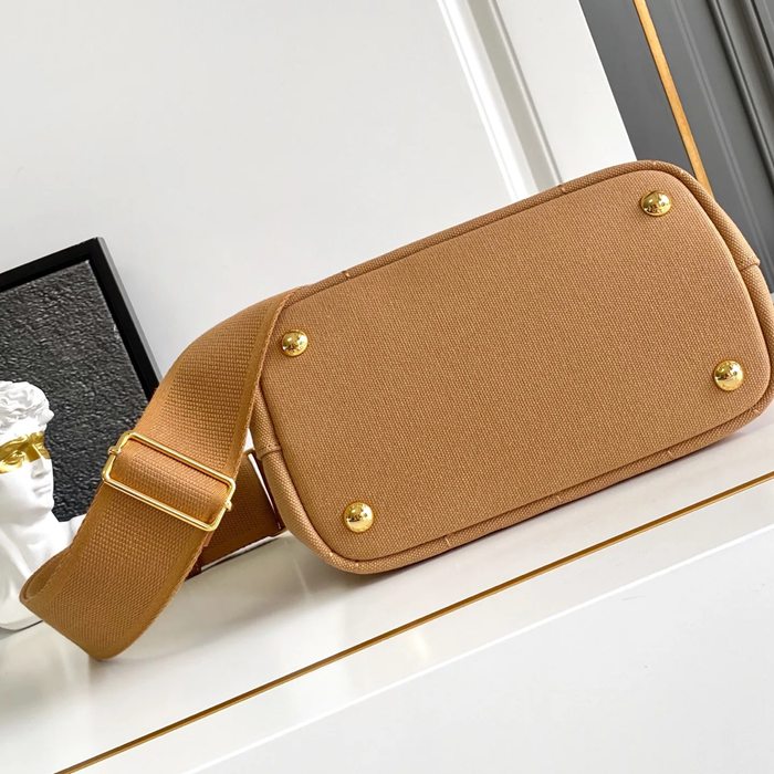 PRADA 1BA038 キャンバス、リネン プリント 斜め掛けバッグ、ショルダーバッグ、ハンドバッグ、ハンドバッグ ソフトラックス、編み、クラシック 22x15x13cm サイズ:22x15x13cm