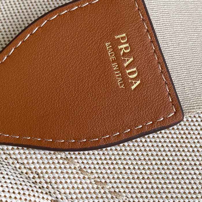 PRADA 1BG554 キャンバス、リネン プリント 斜め掛けバッグ、ショルダーバッグ、ハンドバッグ、ハンドバッグ ソフトラックス、編み、クラシック 33x20x19cm サイズ:33x20x19cm