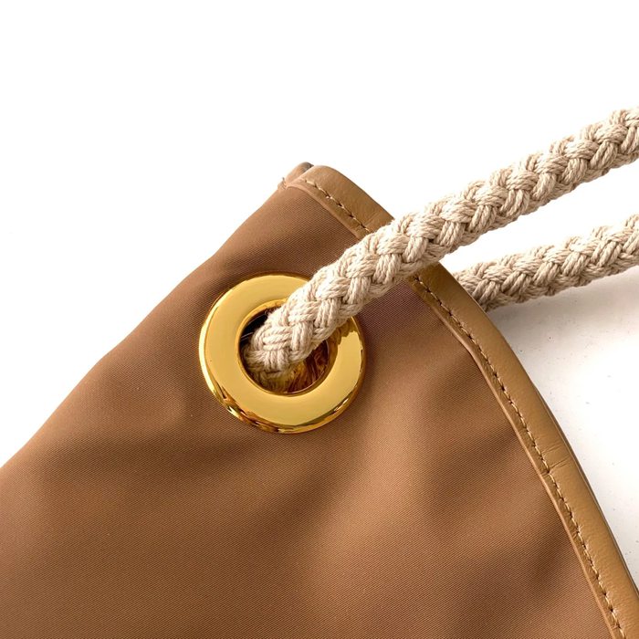 PRADA 1BC244 ナイロン ゴールド ハンドバッグ、トートバッグ ナイロン、トート、クラシック 48x39x14cm サイズ:48x39x14cm