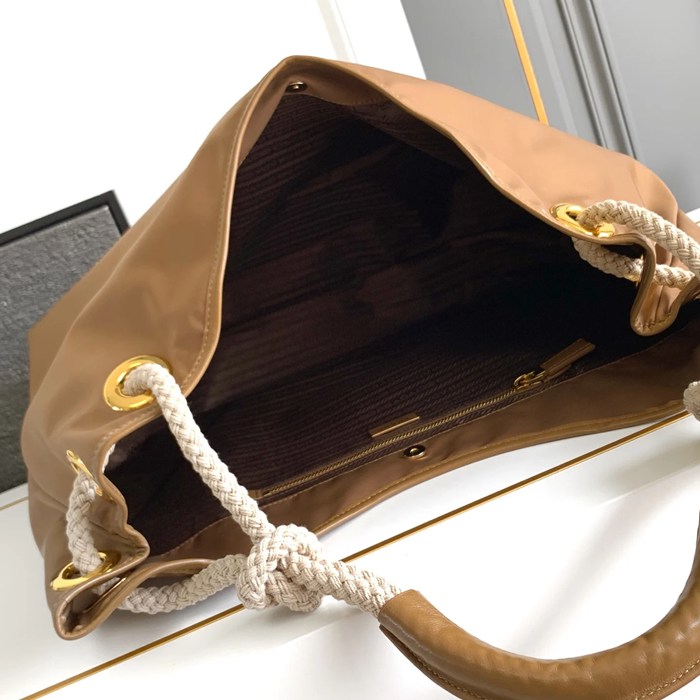 PRADA 1BC244 ナイロン ゴールド ハンドバッグ、トートバッグ ナイロン、トート、クラシック 48x39x14cm サイズ:48x39x14cm