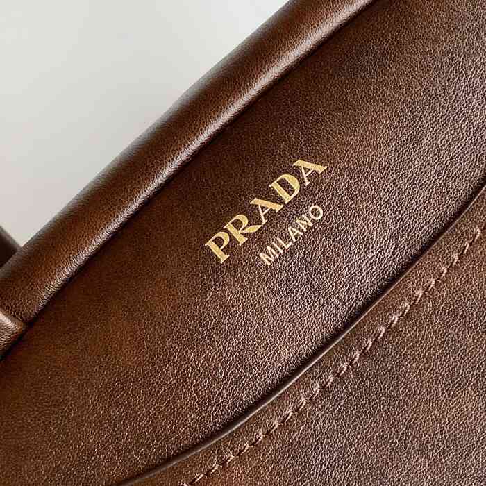 PRADA 1BB167 スエード、レザー ゴールド ショルダーバッグ、ハンドバッグ ヴィンテージ、ミニ 22x16x12cm サイズ:22x16x12cm