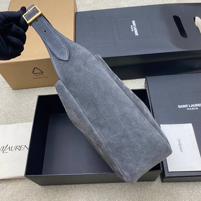 SAINT LAURENT 713938 マット グレー、ゴールド、マット 脇下バッグ クラシック 23x22cm サイズ:23x22cm