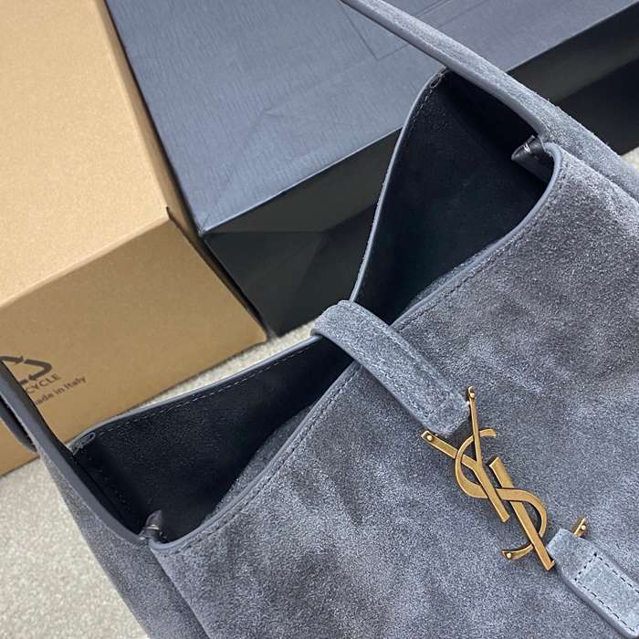 SAINT LAURENT 713938 マット グレー、ゴールド、マット 脇下バッグ クラシック 23x22cm サイズ:23x22cm