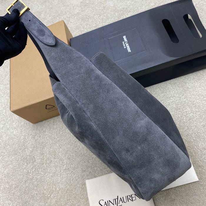 SAINT LAURENT 753837 マット グレー、ゴールド、マット 脇下バッグ 大、クラシック 31x30x13cm サイズ:31x30x13cm