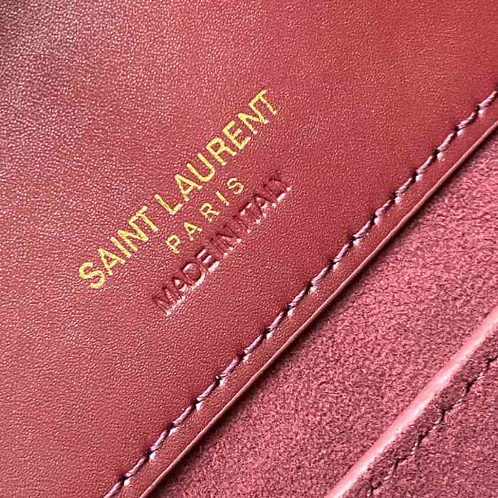 SAINT LAURENT 749036 カーフレザー、カーフ ブラック、レッド、ゴールド バケツバッグ クラシック 20x17x13cm サイズ:20x17x13cm