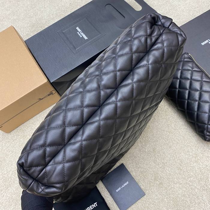 SAINT LAURENT 698651 ラムレザー ブラック、ゴールド ハンドバッグ イカール 27x13cm サイズ:27x13cm