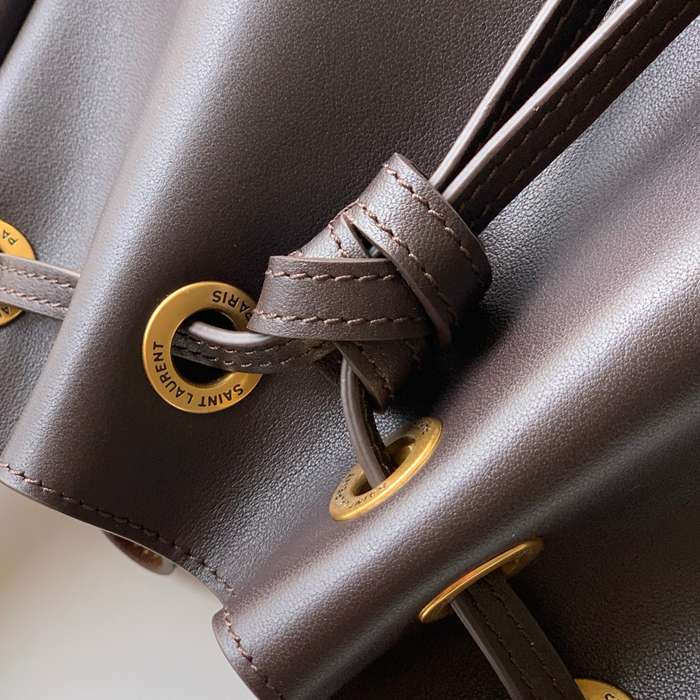 SAINT LAURENT 840888 ラムレザー、カーフレザー ゴールド バケツバッグ チェーン、ミニ 28x22cm サイズ:28x22cm