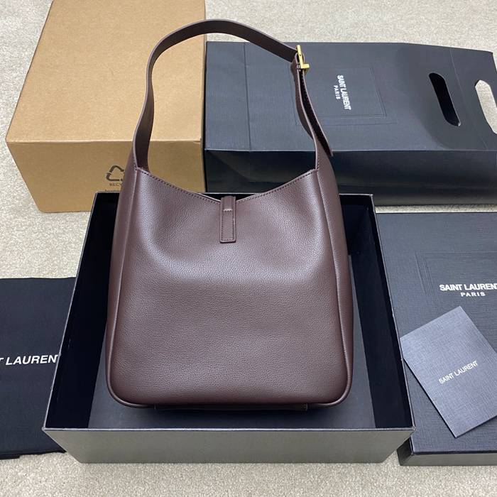 SAINT LAURENT 713938 ブラウン、ゴールド 脇下バッグ クラシック 23x22cm サイズ:23x22cm