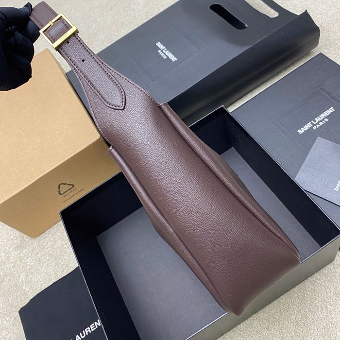 SAINT LAURENT 713938 ブラウン、ゴールド 脇下バッグ クラシック 23x22cm サイズ:23x22cm
