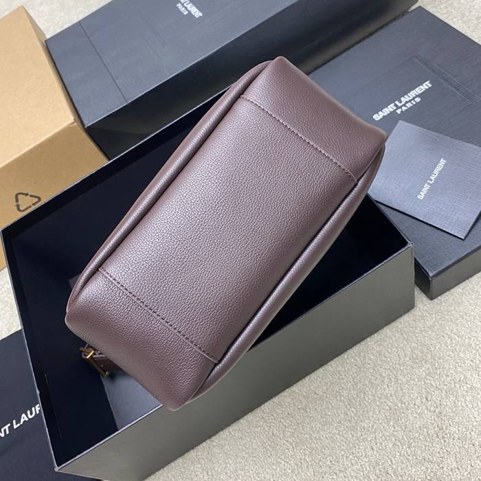 SAINT LAURENT 713938 ブラウン、ゴールド 脇下バッグ クラシック 23x22cm サイズ:23x22cm
