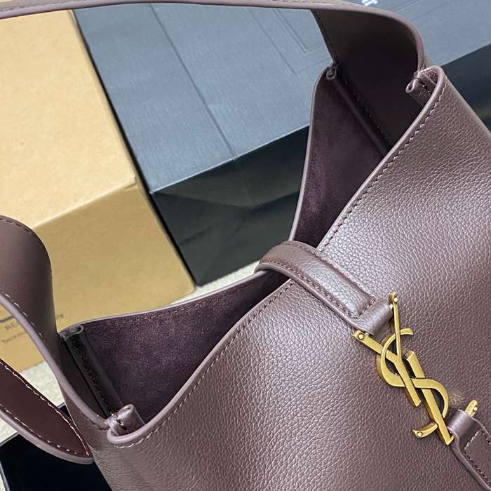 SAINT LAURENT 713938 ブラウン、ゴールド 脇下バッグ クラシック 23x22cm サイズ:23x22cm