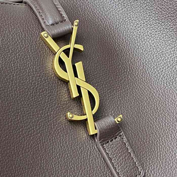 SAINT LAURENT 753837 ブラウン、ゴールド 脇下バッグ 大、クラシック 31x30x13cm サイズ:31x30x13cm