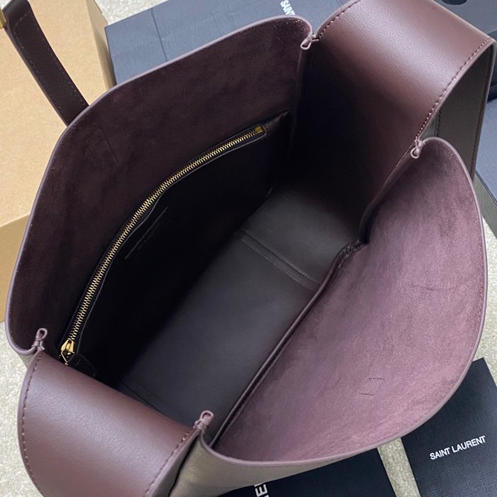 SAINT LAURENT 753837 ブラウン、ゴールド 脇下バッグ 大、クラシック 31x30x13cm サイズ:31x30x13cm