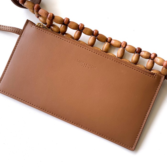 SAINT LAURENT 823807 編み ブラウン、ゴールド ハンドバッグ クラシック 35x30x10cm サイズ:35x30x10cm