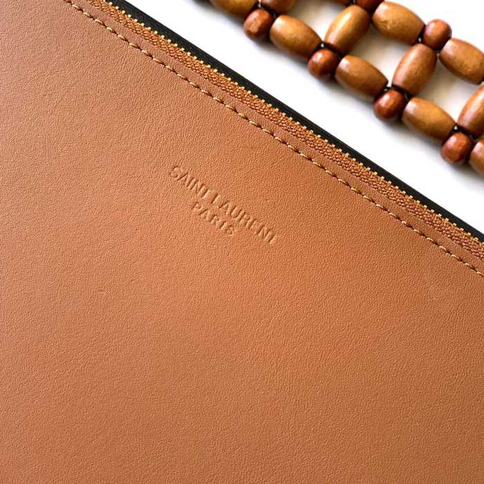 SAINT LAURENT 823807 編み ブラウン、ゴールド ハンドバッグ クラシック 35x30x10cm サイズ:35x30x10cm