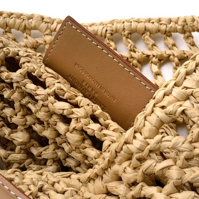 SAINT LAURENT 781289 編み ゴールド、ギンガム ハンドバッグ クラシック 40x37cm サイズ:40x37cm