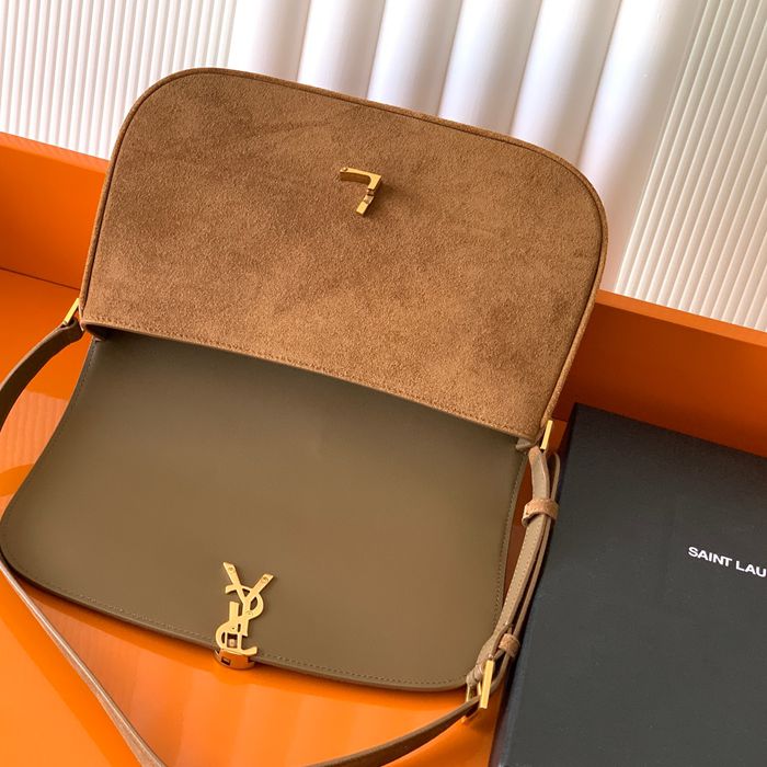SAINT LAURENT 832332 ラムレザー、マット ゴールド、マット ハンドバッグ クラシック 29x18cm サイズ:29x18cm