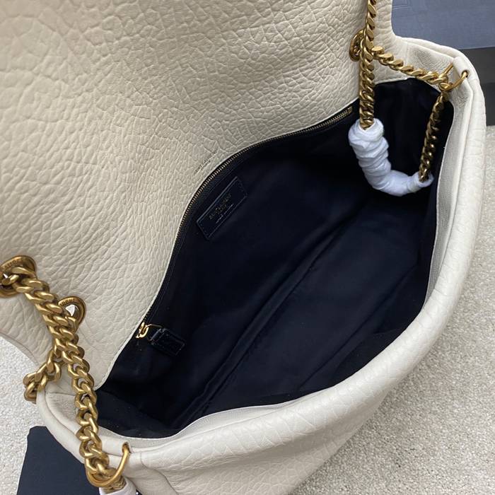SAINT LAURENT 777399 ラムレザー、エレファント ホワイト、ゴールド、クリーム ハンドバッグ クラシック 37x21x10cm サイズ:37x21x10cm