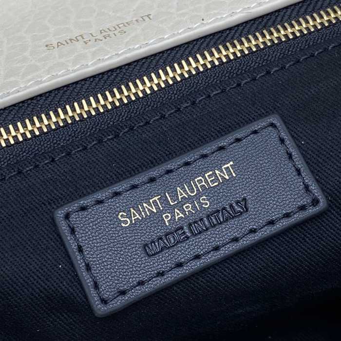 SAINT LAURENT 777399 ラムレザー、エレファント ホワイト、ゴールド、クリーム ハンドバッグ クラシック 37x21x10cm サイズ:37x21x10cm
