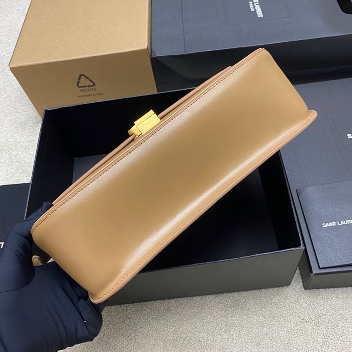 SAINT LAURENT 832332 ラムレザー ゴールド ハンドバッグ クラシック 29x18cm サイズ:29x18cm