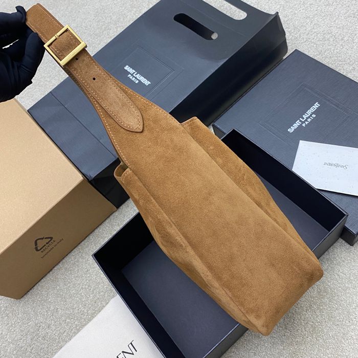 SAINT LAURENT 713938 マット ゴールド、キャラメル、マット 脇下バッグ クラシック 23x22cm サイズ:23x22cm