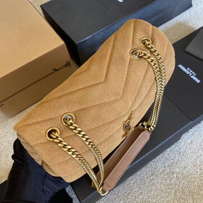 SAINT LAURENT 494699 マット ゴールド、イエロー、マット ハンドバッグ クラシック 25x17cm サイズ:25x17cm